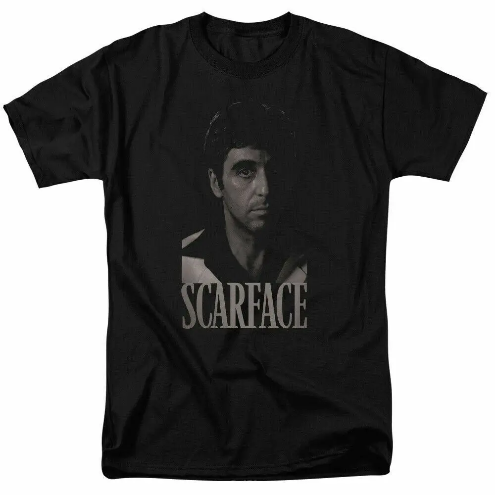 

Scarface B&W Tony T Shirt Licensed Gangster Movie Tony Montana Retro Tee Black