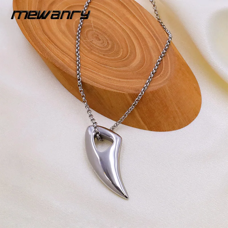 Mewanry 316L Stainless Steel Geometric Pendant Necklaces For Women Couples Vintage Trendy Personality Simple Party Jewelry Gifts