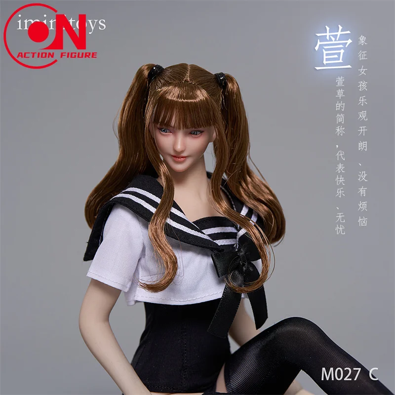 Iminitoys M027 1/6 échelle Xuan fille mignonne yeux mobiles beauté tête sculpture modèle adapté 12 ''femme soldat figurine corps poupées