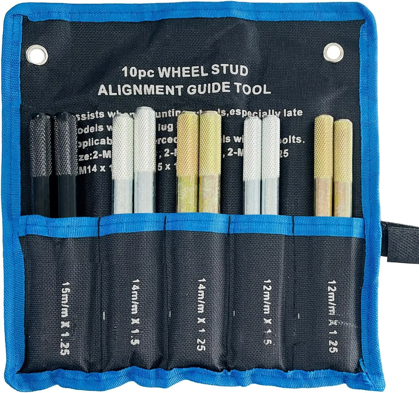

10PC Wheel Alignment Tool Stud Pin M15x1.25 M14x1.5/1.25 M12x1.5/1.25 for Car Tire Repair