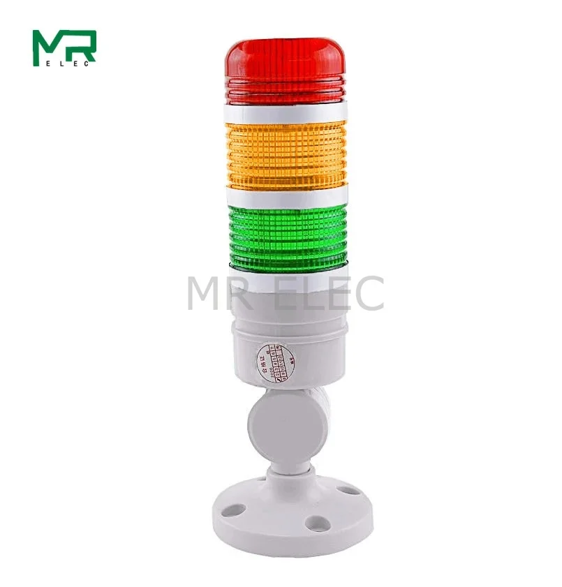 3 layer Tricolor  Lathe Emergency Warning steady tower Light DC12V/24V  with buzzer  machine tool warning light Red yellow