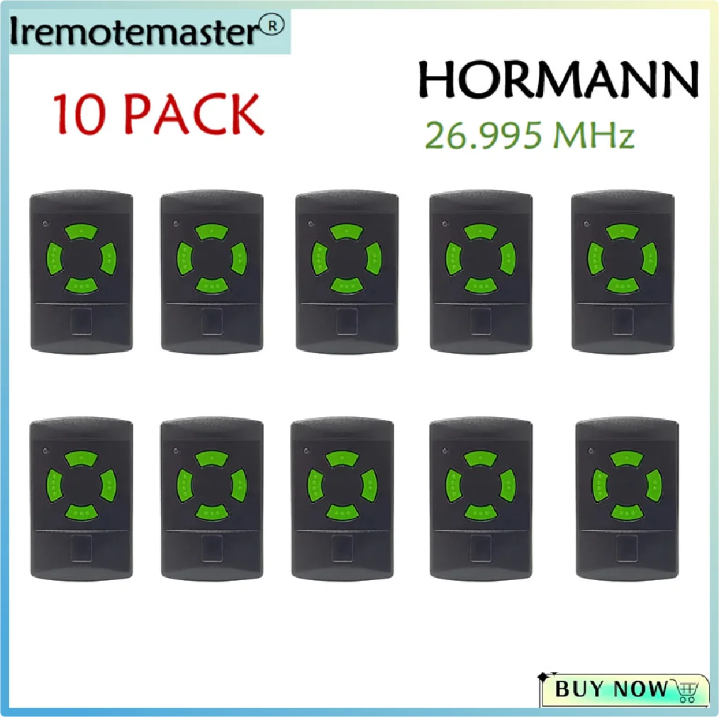 10 pack 26.995MHz Garage Door Opener for HORMANN HSM4 26.995 Handheld Transmitter Garage Door Remote Control