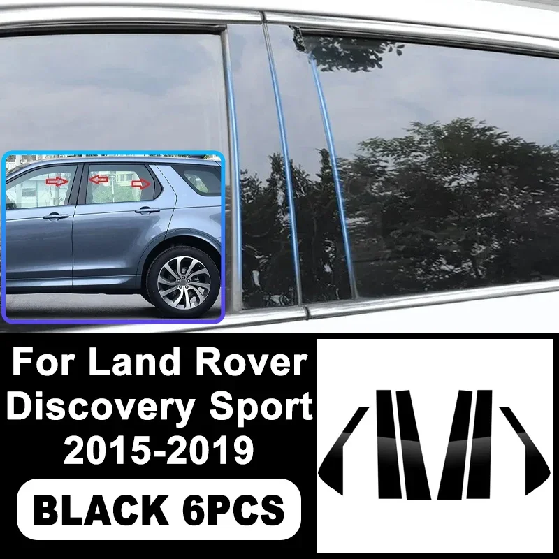 

For Land Rover Discovery Sport 2015-2019 Piano Black B C Pillar Stickers, Easy Install PC Window Trim Anti-Scratch Accessories