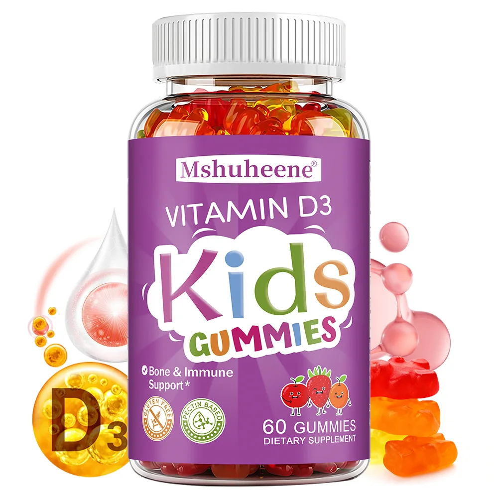 

High Potency Vitamin D3 Gummies 2000IU for Children, Non-GMO Gluten Free, Support Bone Teeth Muscle Function & Immune System