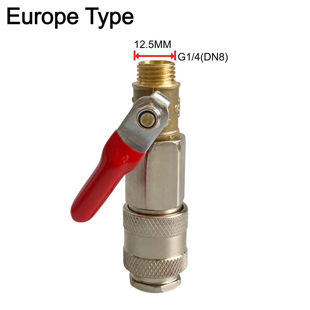 Pneumatic Switch Valve Europe Type Air Compressor & Gun Switch On/Off Quick Connect Fitting Coupler Valve
