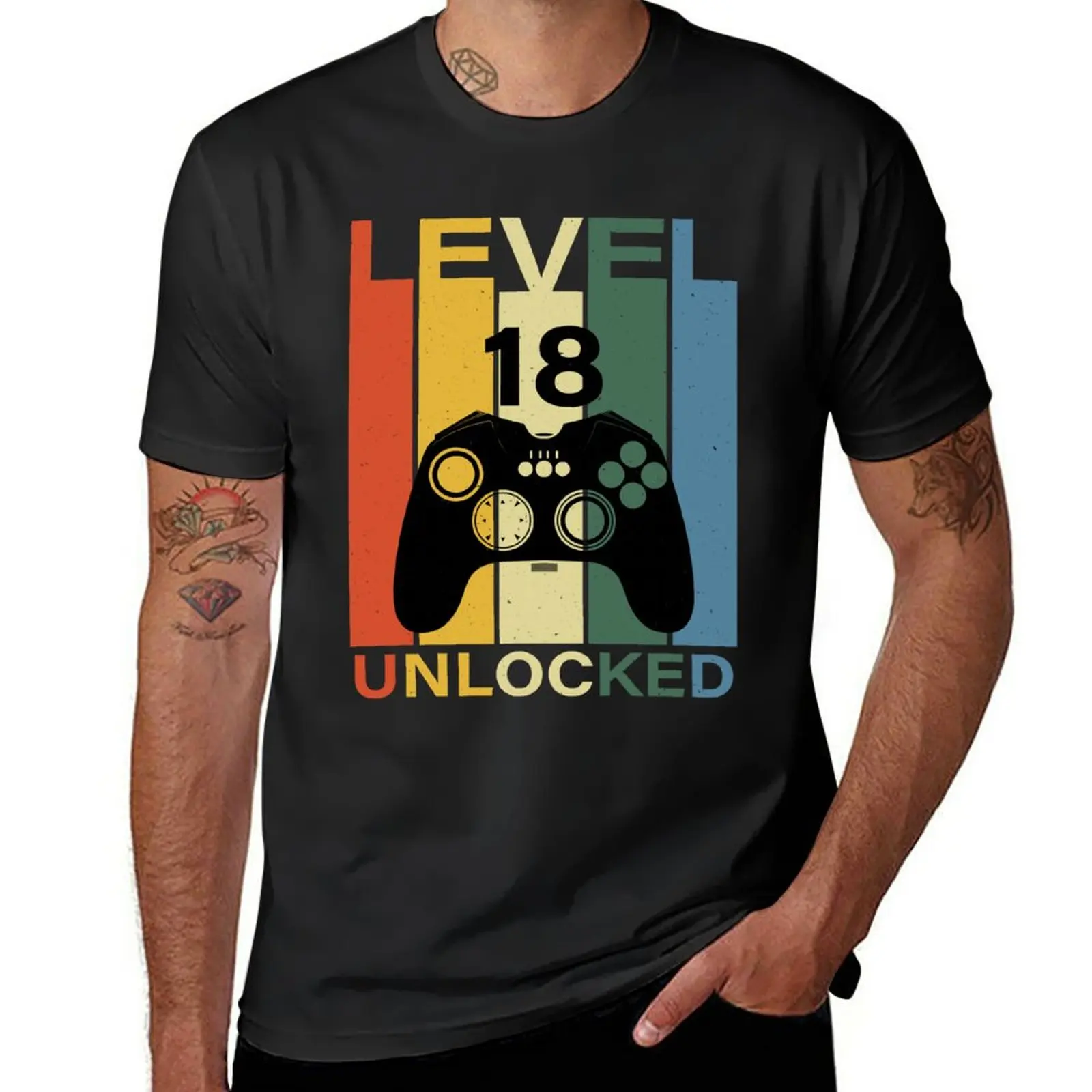 

New Level 18 Unlocked T-Shirt Oversized t-shirt funny t shirt plain t-shirt t shirts for men graphic