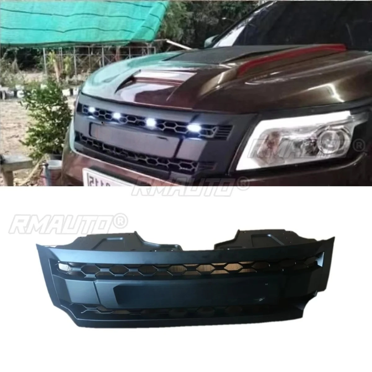 

Car Bumper LED Grill Racing Grills Grille Body Kit Front Bumper Grill Racing Grills for NAVARA NP300 2015-2019 Exterior Part