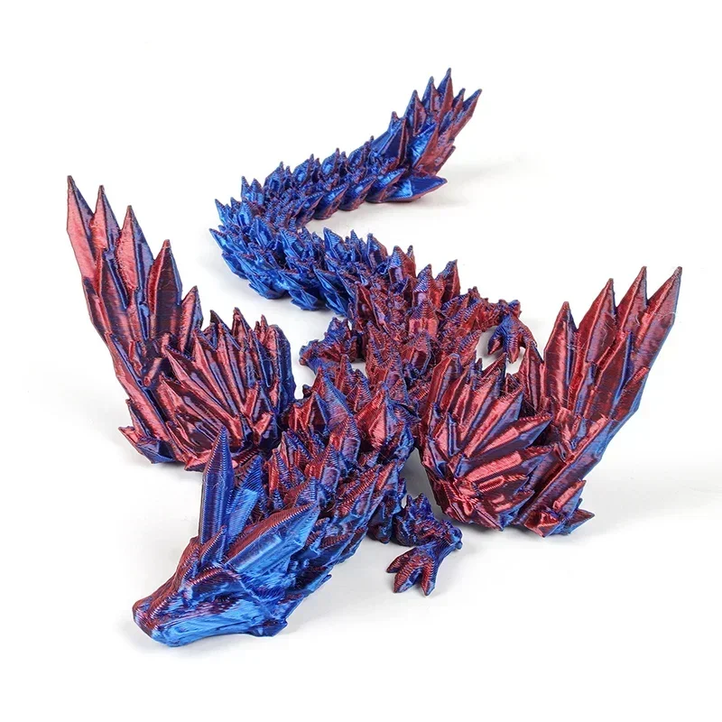 3D Printing Dragon Ornaments Sculpture Flexible Articulated Dragon Crafts Creative Kid Interaction Toys Decorative Figurines