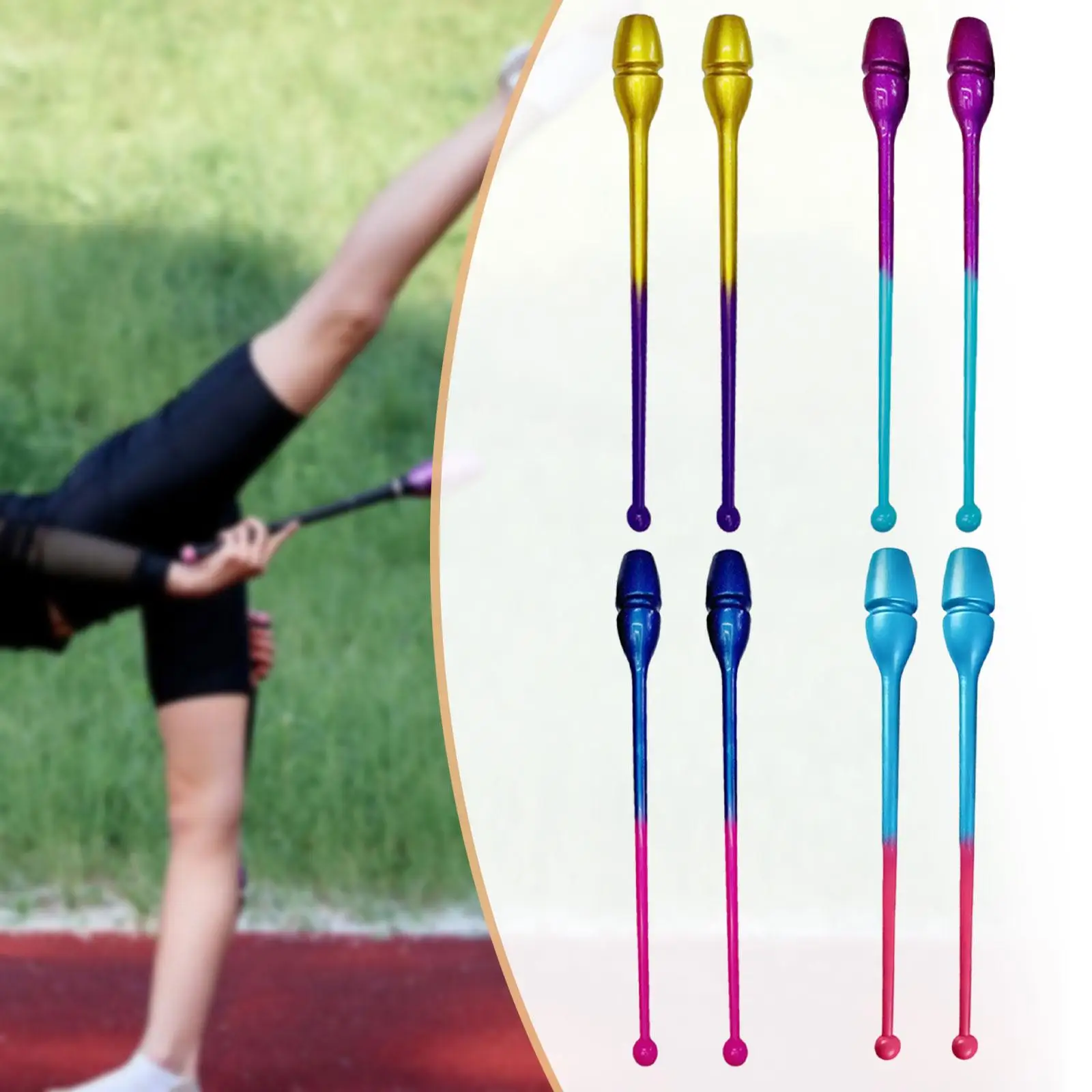 Rhythmic Gymnastics Clubs Pair with ABS Material Training Props for Artistic Practice Competition and Performances
