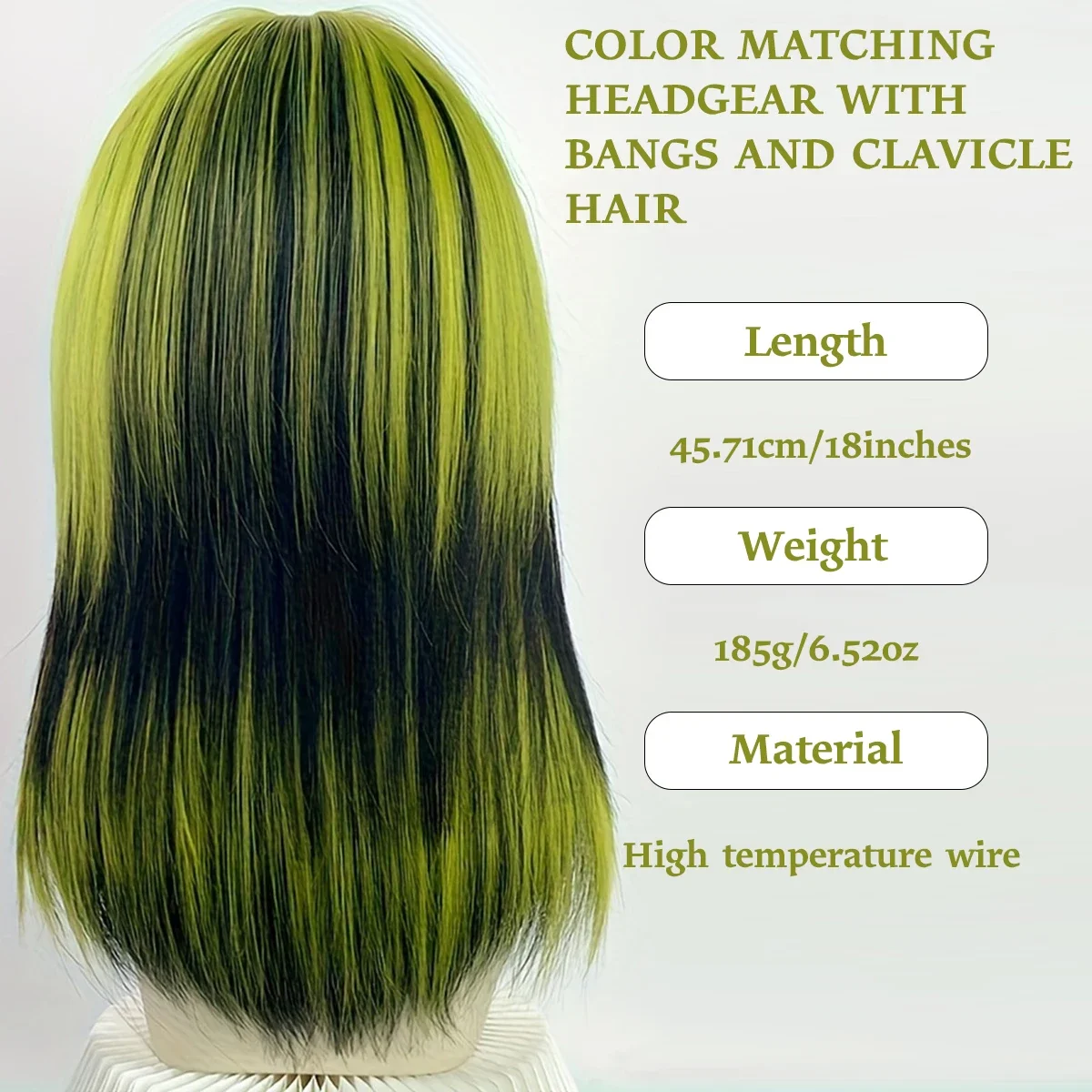 باروكة صناعية ذات طبقات باللون الأخضر والأرجواني والأسود مع غرة متوسطة الطول شعر مستعار كوسبلاي للنساء شعر مستعار مقاوم للحرارة