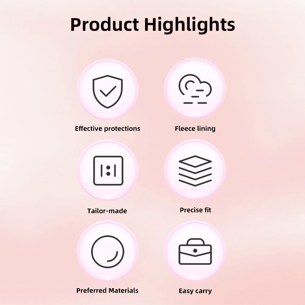 Description Picture 3 of itemFor DJI Osmo Pocket 3 Body Bag Portable Case Storage Box Hand Waterproof Osmo Pocket 3 Handle Strap Pink Case Camera Accessories