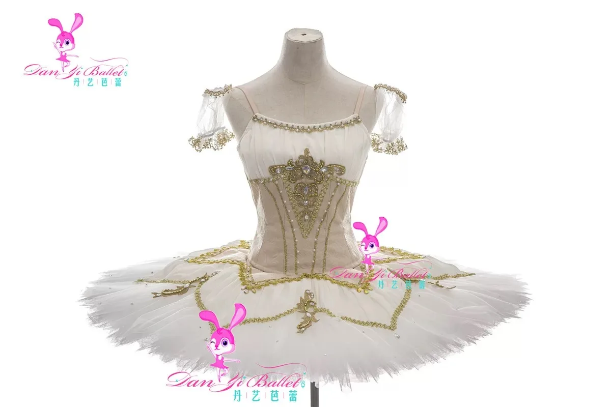 Professional women's rice white tutu plate dress women's Pakita Raymonda sleeping beauty ballet costume performance competition