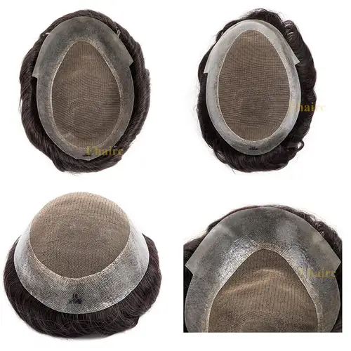 Imagen 2 del producto Nueva Australia-prótesis de cabello masculino peluquín hombres encaje y PU transpirable peluca para hombres línea de cabello Natural 6 ""sistema de cabello para hombres