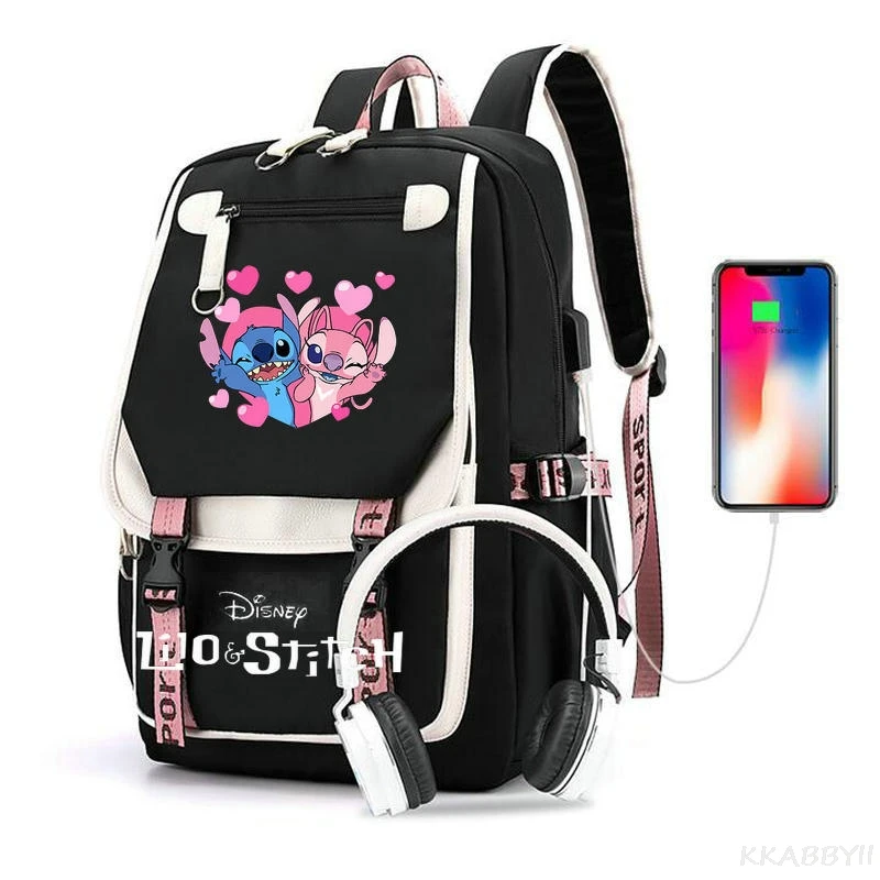 

Stitch Mochila Feminina Backpack Usb Charging School Bags Teenage Girls Boys Laptop Back Pack Women Travel Bagpacks