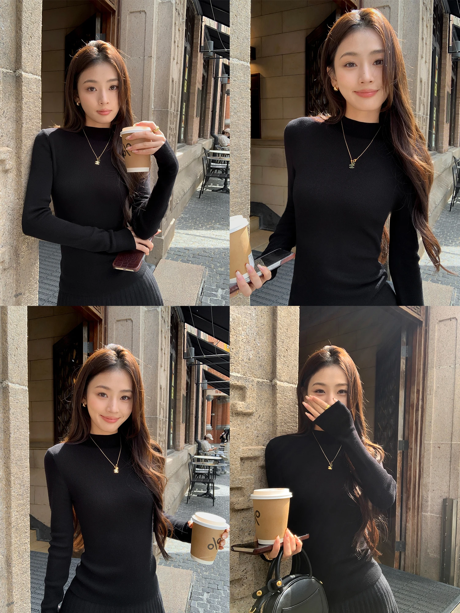 

Pusumede Women's Knitted Base irt f High Collar Slim Fit Inner Wear Top Faionable Autumn Winter Long Sve Regular Le...