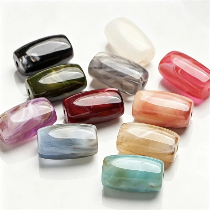 New arrived 40pcs/lot color pattern print bleeding effect geometry Rectangle shape resin diy jewelry garment accessory