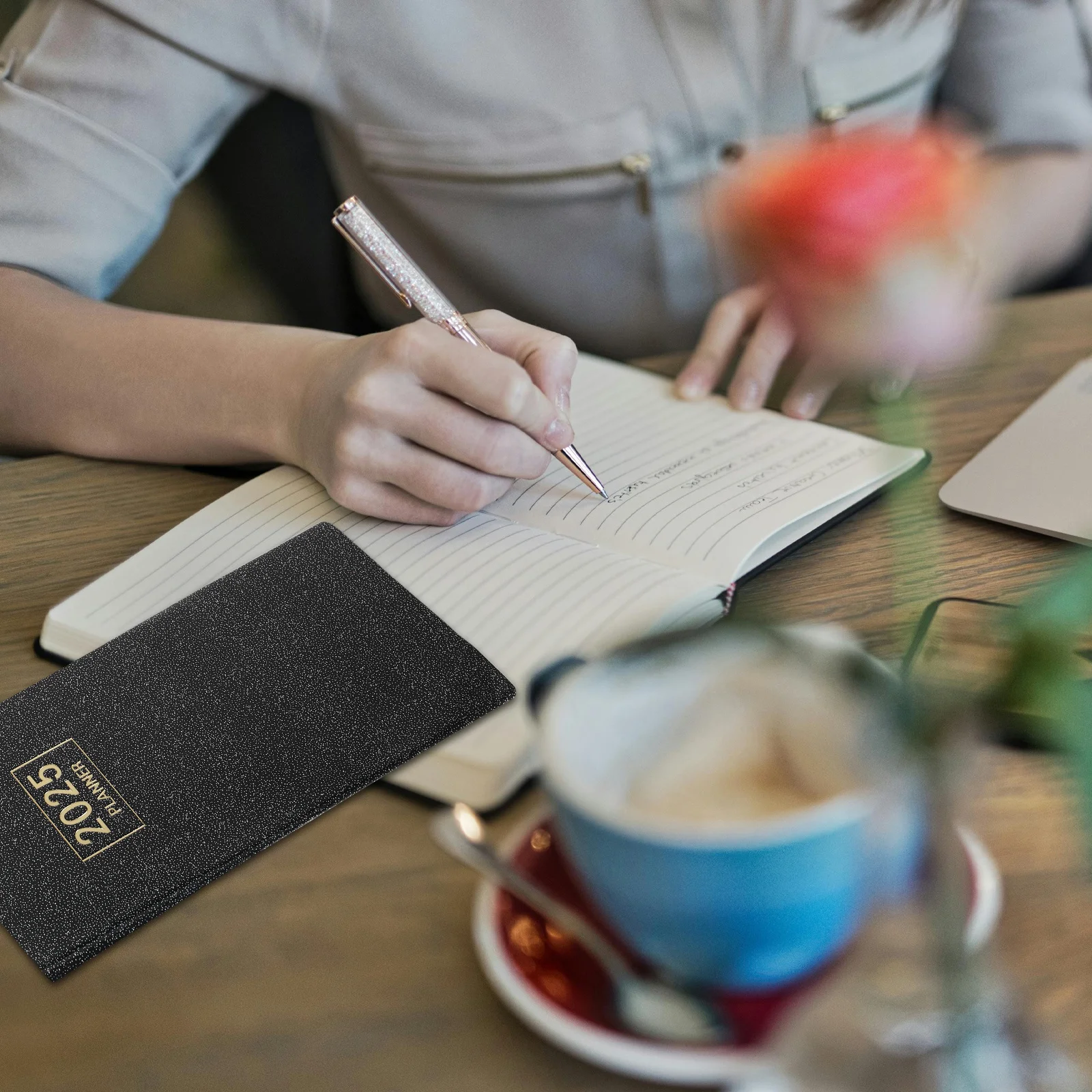 

2025 Compact A6 Planner Holographic Starlight Hardcover Weekly Calendar Layout for Students Professionals Efficient Time