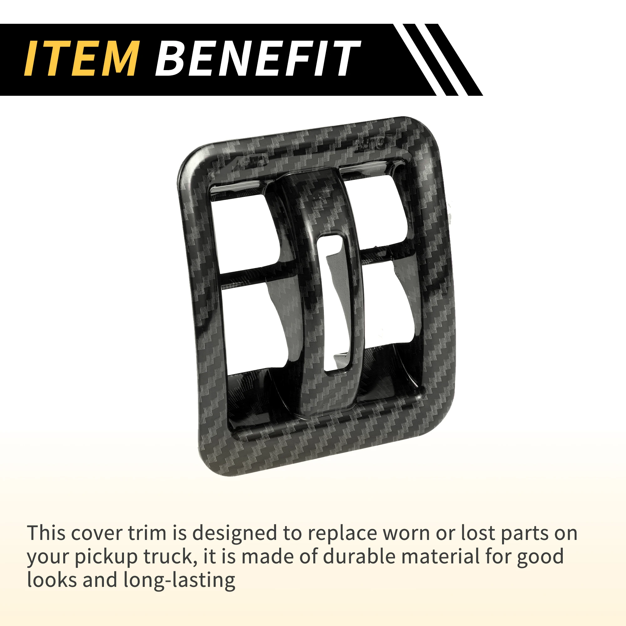 UXCELL لوحة القيادة نافذة التبديل غطاء أزرار الكسوة لسيارة جيب رانجلر JK JLU ألياف الكربون