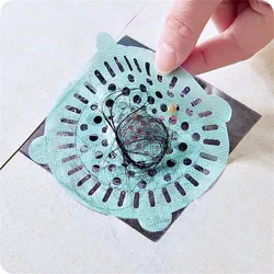 10Pcs Disposable Shower Drain Hair Catcher Strainer Filter Sticker Kitchen Sink Sewer Outfall Stopper Bathroom Floor Drain Cover