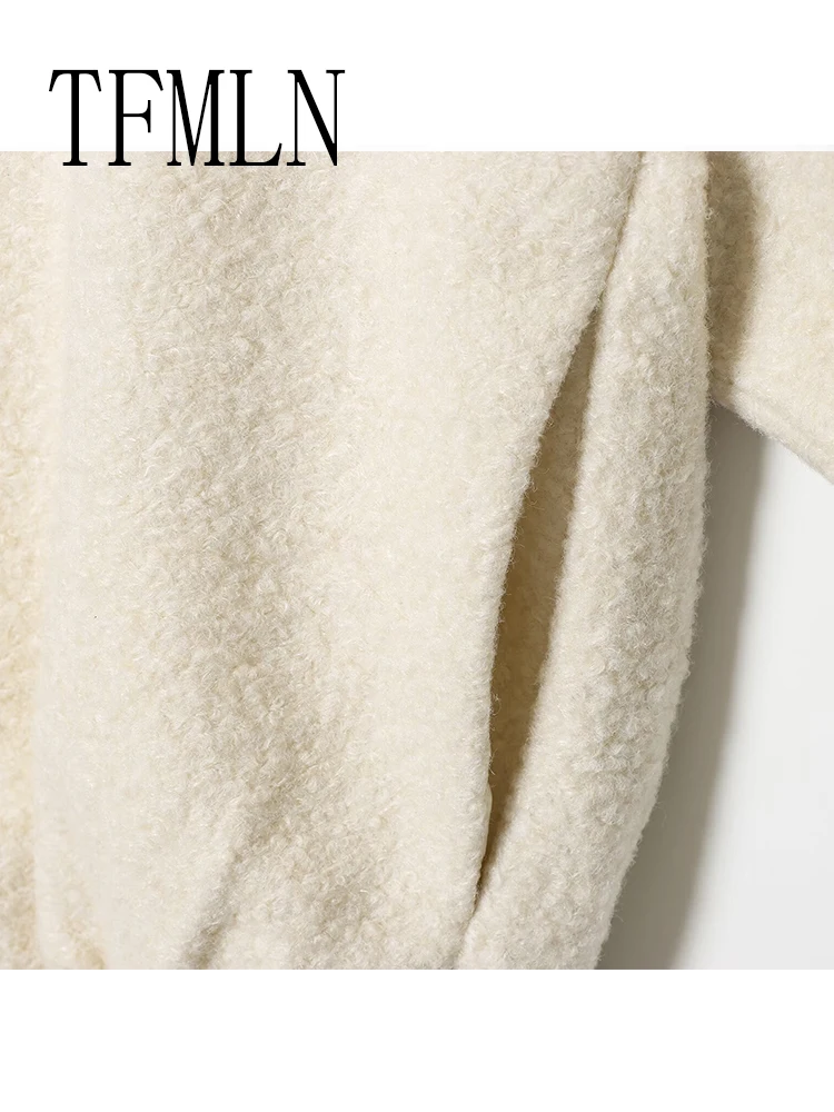 TFMLN femmes mode polaire veste 2025 nouveau automne hiver épaissi manches longues col montant fermeture éclair manteaux dame vêtements d'extérieur chaud