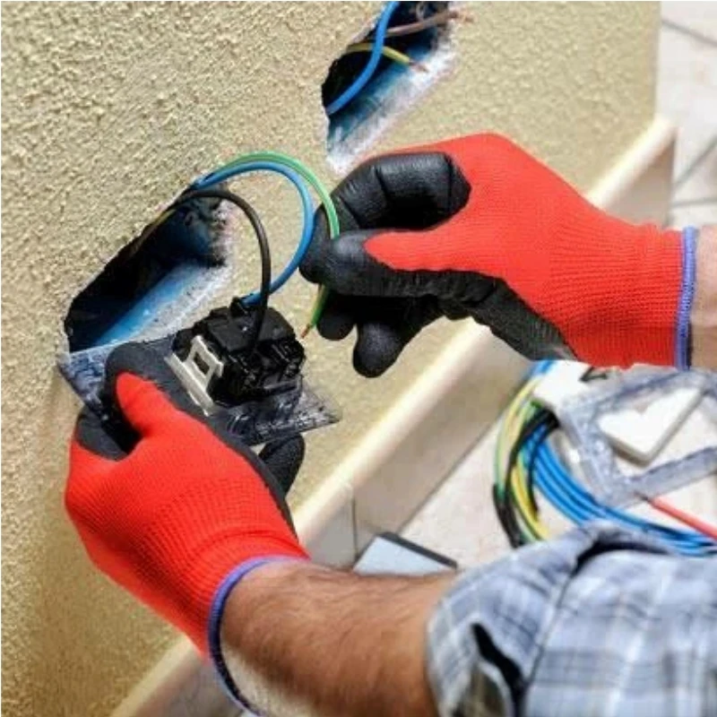 Guantes de trabajo de nailon de seguridad, guantes de trabajo con revestimiento de nitrilo de primera calidad, excelente agarre para jardinería, guantes de trabajo de protección industrial, 20 piezas