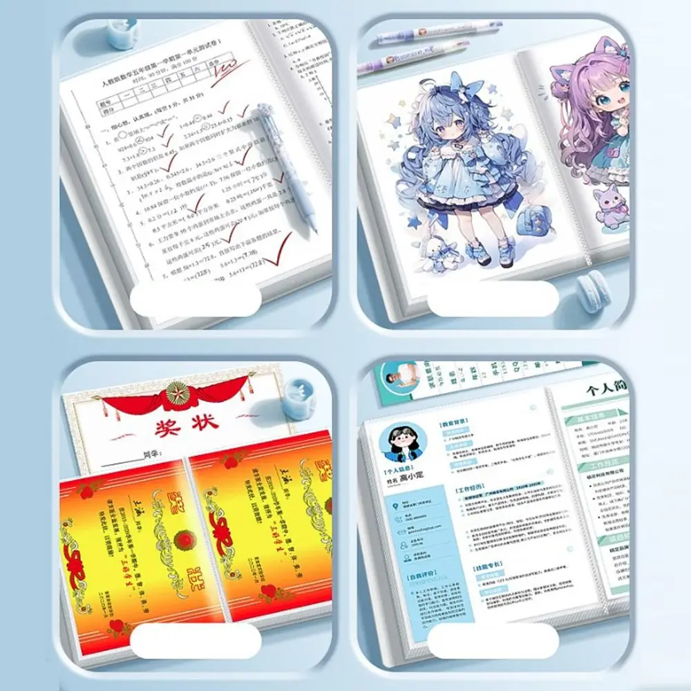 30/40/60 Pockets A4 File Folder Bag Capybara Panda Good Looking A4 File Organizer Archives Test Paper Document Folder