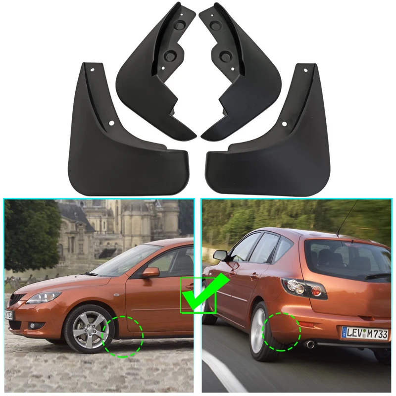 For Mazda 3 (BK) Hatch Hatchback M3 2004-2008 Fenders Car Tire Fenders Splash Guard Front and Rear Wheel Fenders Auto Parts