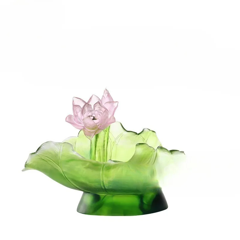 

Lotus fruit plate home villa decoration ornament fruit for tribute glazed lotus flower
