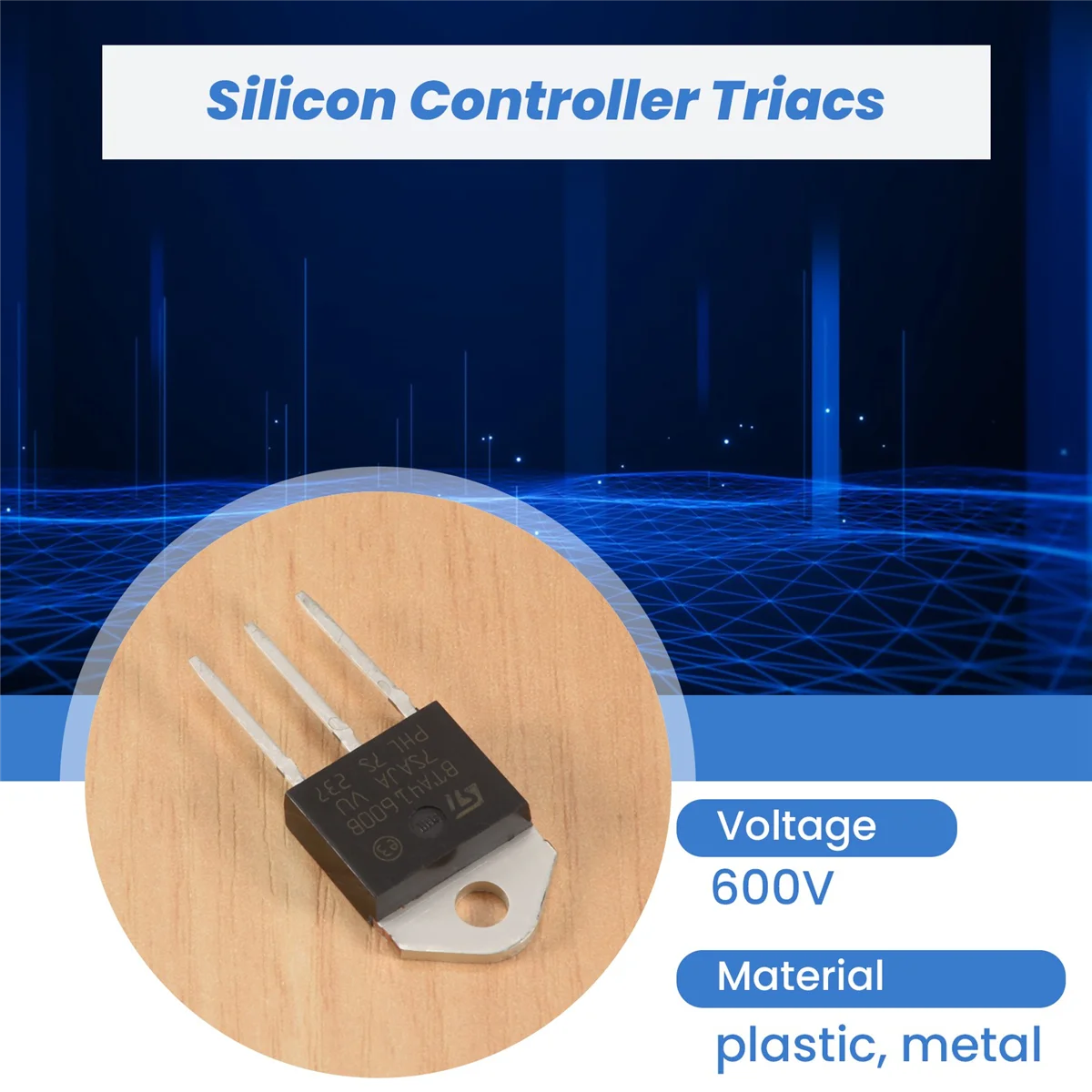Retificador do controlador do silicone, Triac padrão, BTA41-600B, 600V, 40A