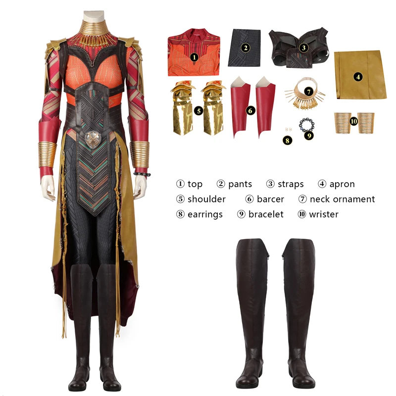 Movie Adult Women Halloween Carnival Costume Okoye Cosplay Outfit Wakanda Forever Newest