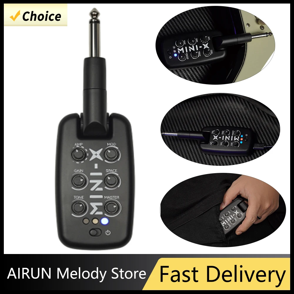 

M-VAVE MINI-X Guitar Ear Amplifier Headphone Amplifier Guitar Bass Effects Portable Rechargeable Plug-In Amp Guitar Parts