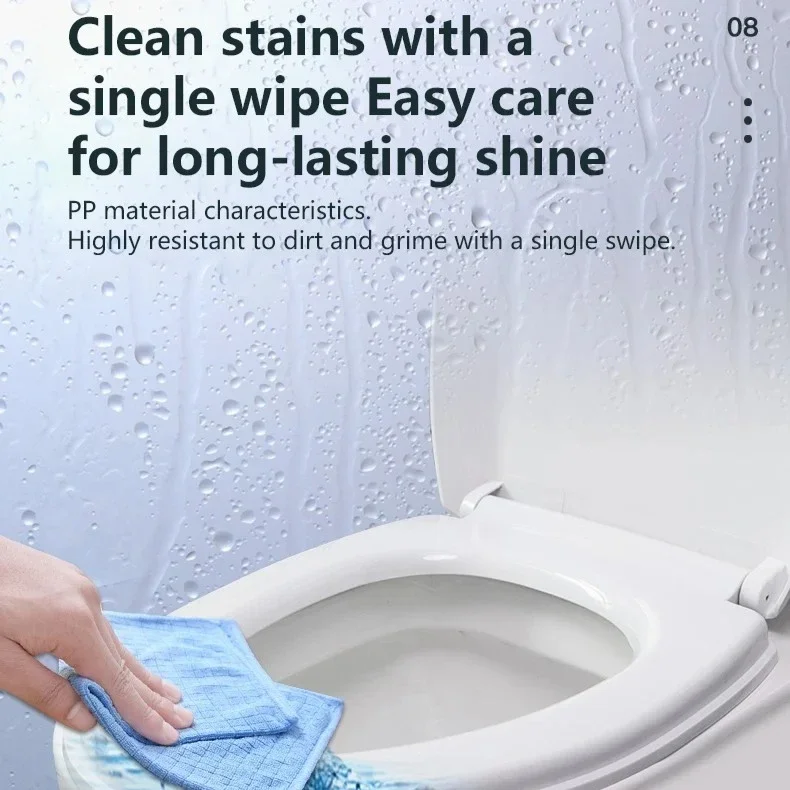 قابل للتعديل سميكة غطاء المرحاض PP بطيئة خفض غطاء المرحاض للأغراض العامة الطراز القديم V-U مربع O غطاء المرحاض 1 قطعة