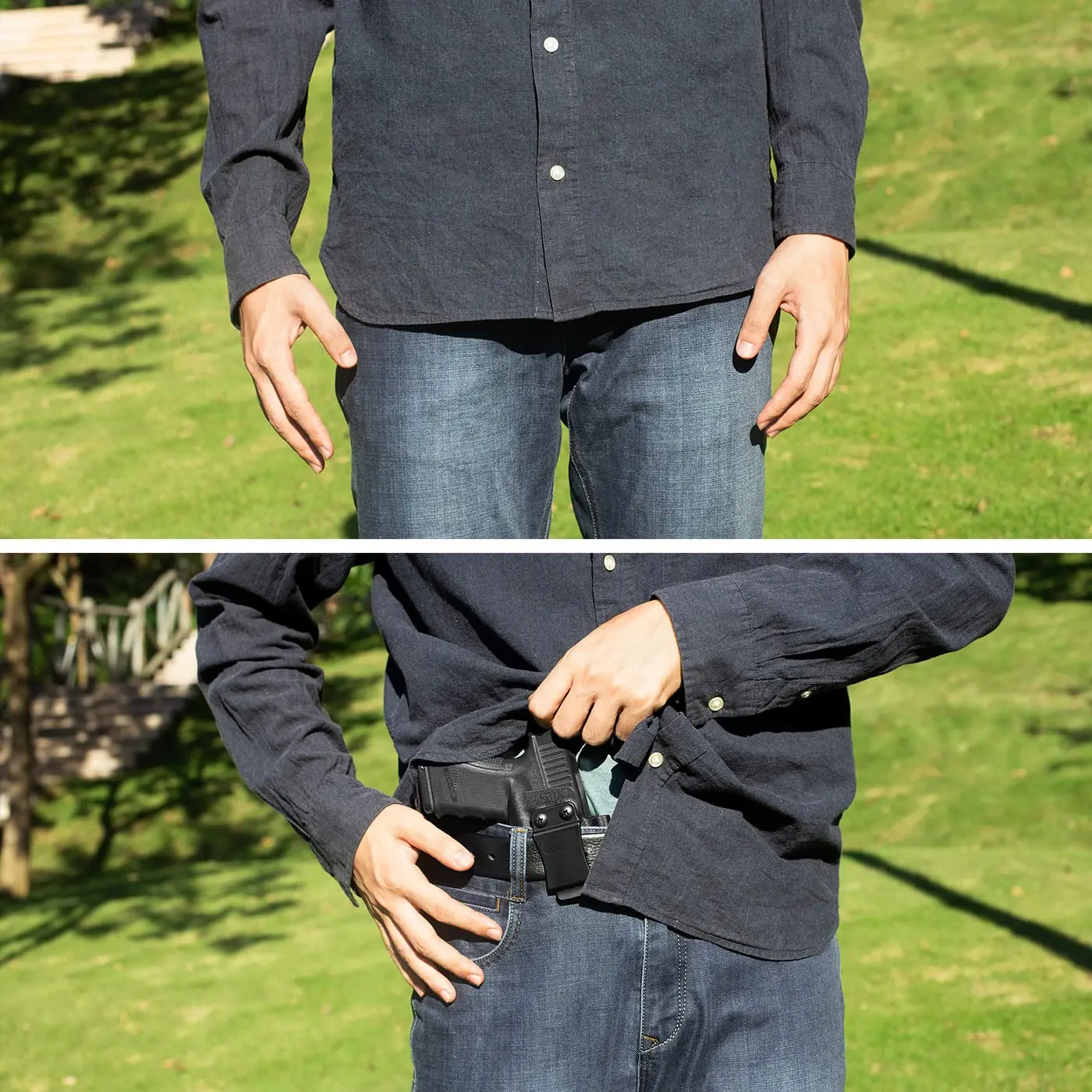 M & P Shield 9mm/.40 w/TLR-6 sarung IWB Kydex kompatibel dengan pandangan yang cocok: S & W M & P Shield 9/.40 M2.0 Pistol tangan kanan taktis
