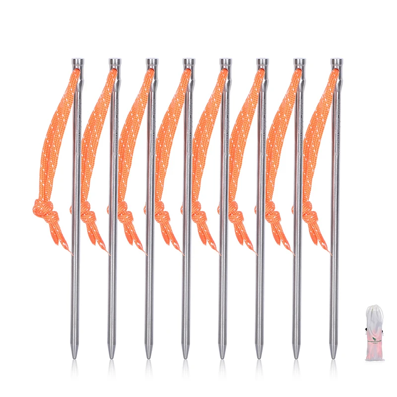 

Outdoor Camping Equipment Titanium Tent Pegs Tent Accessory Tent Nails Awning Stakes Portable Tent Nails Camping Tool 168mm