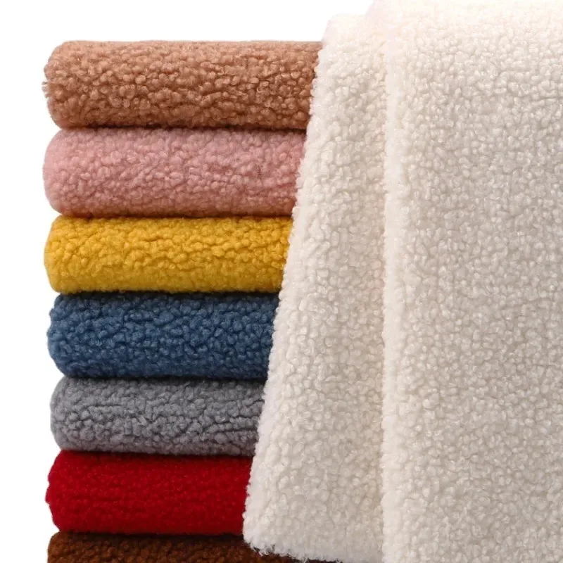 160cmx50cm Thicken Warm Lamb Wool Fabric Coral Fleece Plush Doll Micro-elastic Flannelette Lining Coat DIY Apparel Sewing Fabric