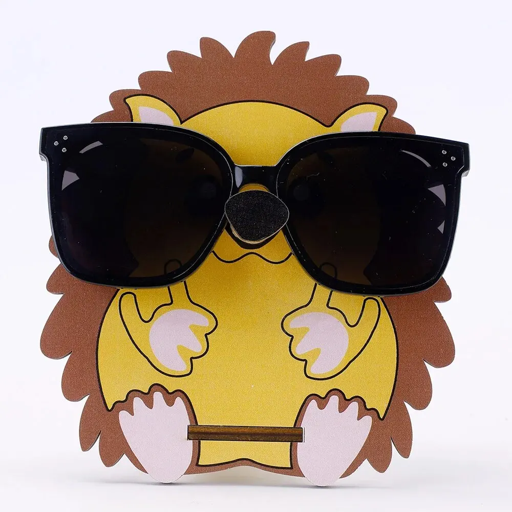 Hedgehog Sloth Pattern Cartoon Wooden Glasses Frame Storage Rack Single Layer Glasses Storage Holders Sunglasses Display Racks