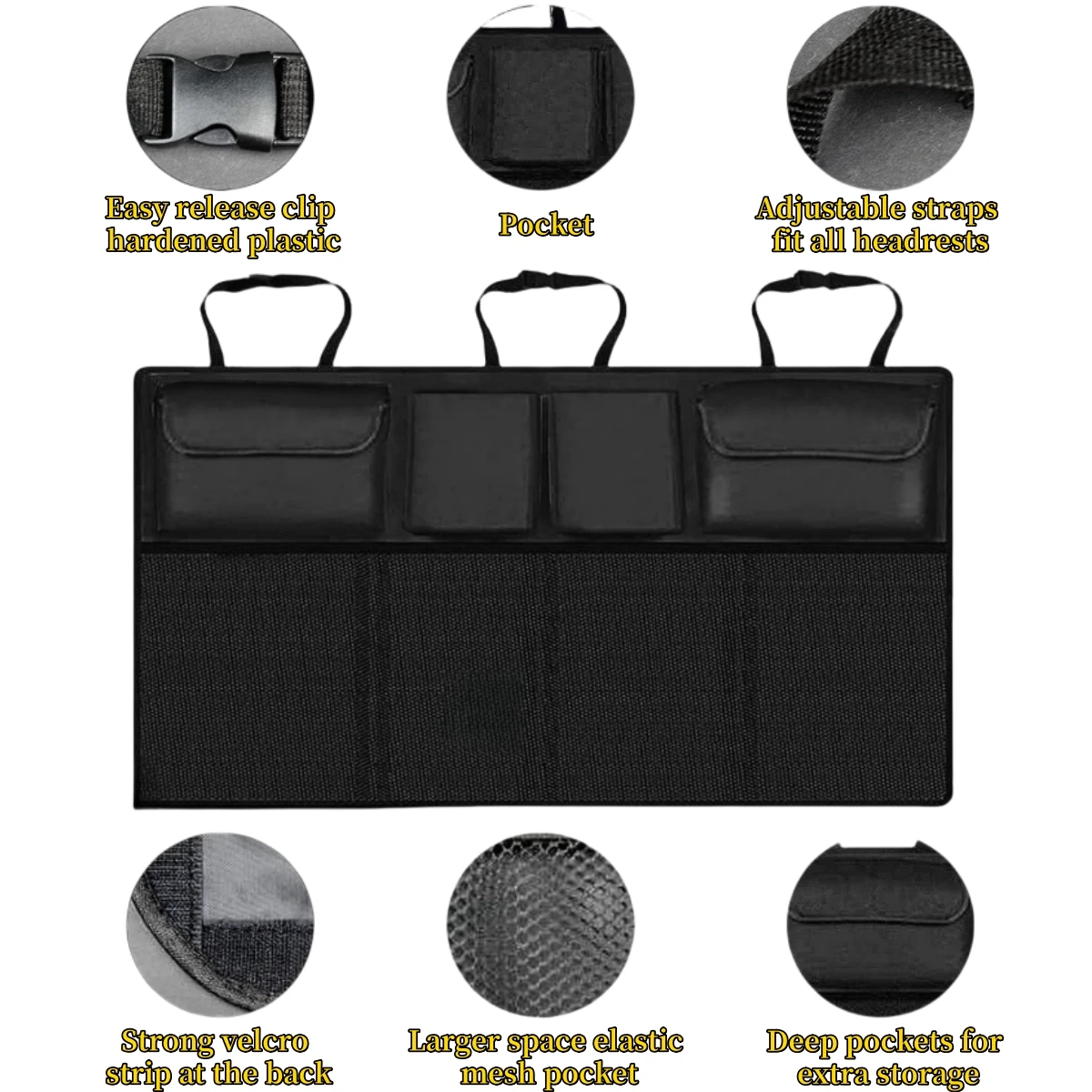 Car Organizer Backseat Hanging Organizer Kit With Large Storage Bag Super Capacity Trunk Organizer For SUV Truck Van Save Space image 6
