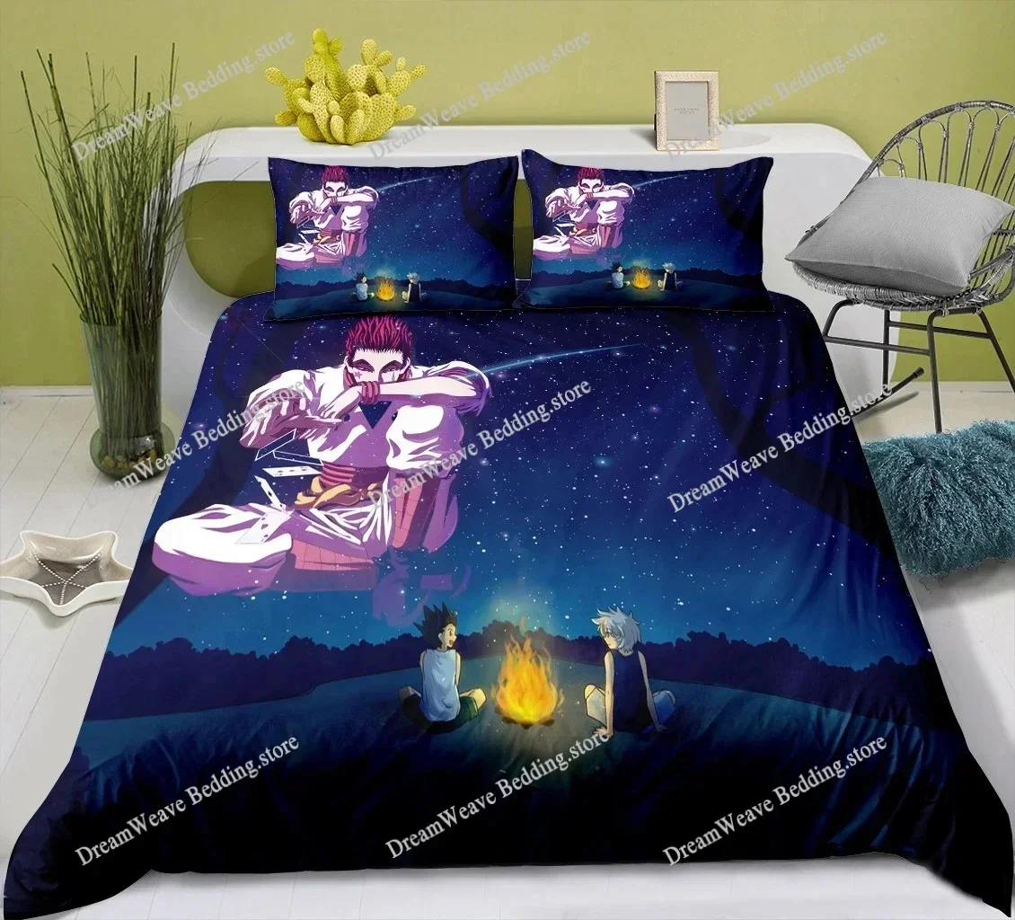 Home Textile Cartoons Hunter X Hunter Cover Duvet Cover Pillow Case Boy Girl Polyester Bedding Set King Queen Twin Size