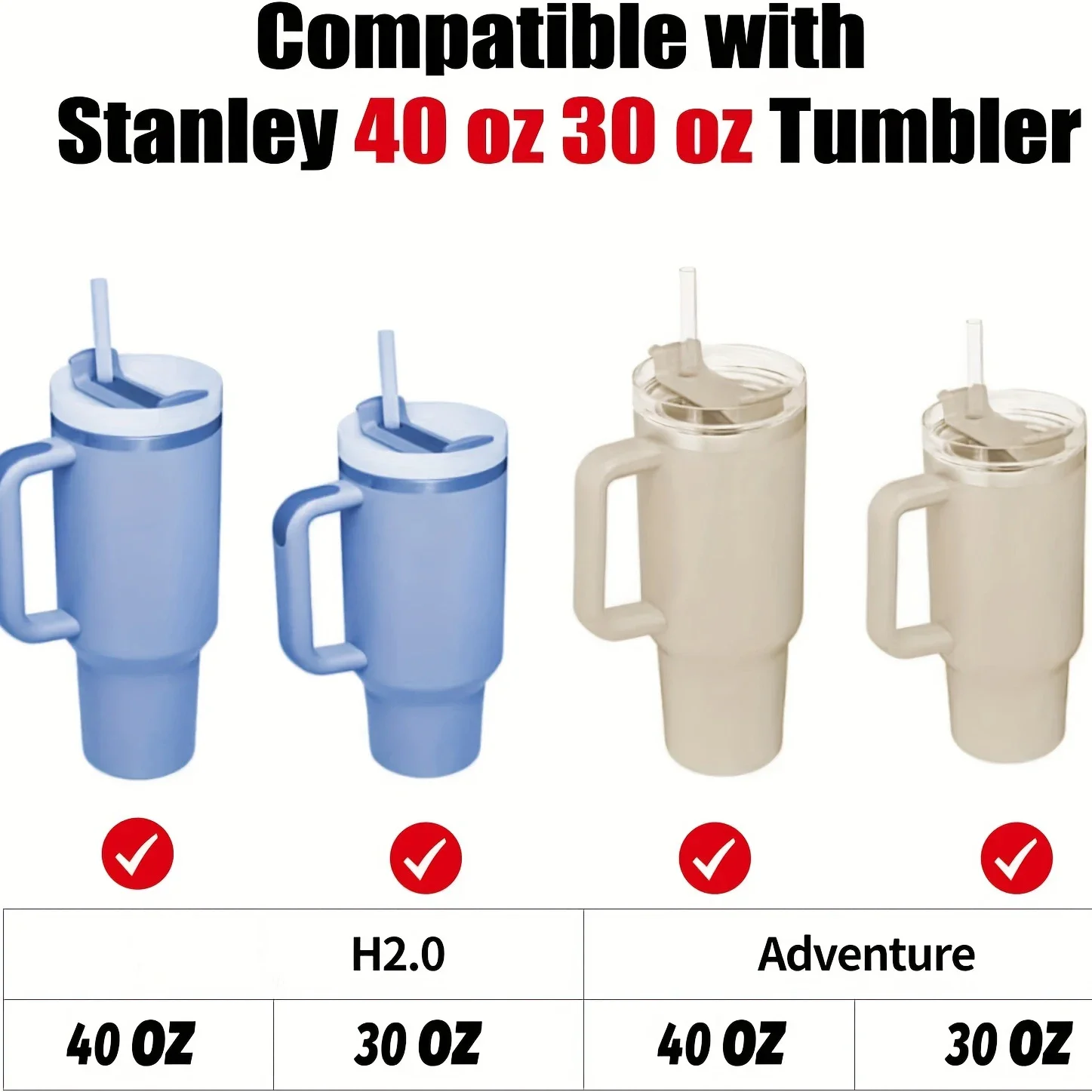 8Pcs Spill Proof Stopper for Stanley H2.0 40oz/30oz Tumbler Reusable Silicone Color Leak Stopper for Stanley Cup Accessories