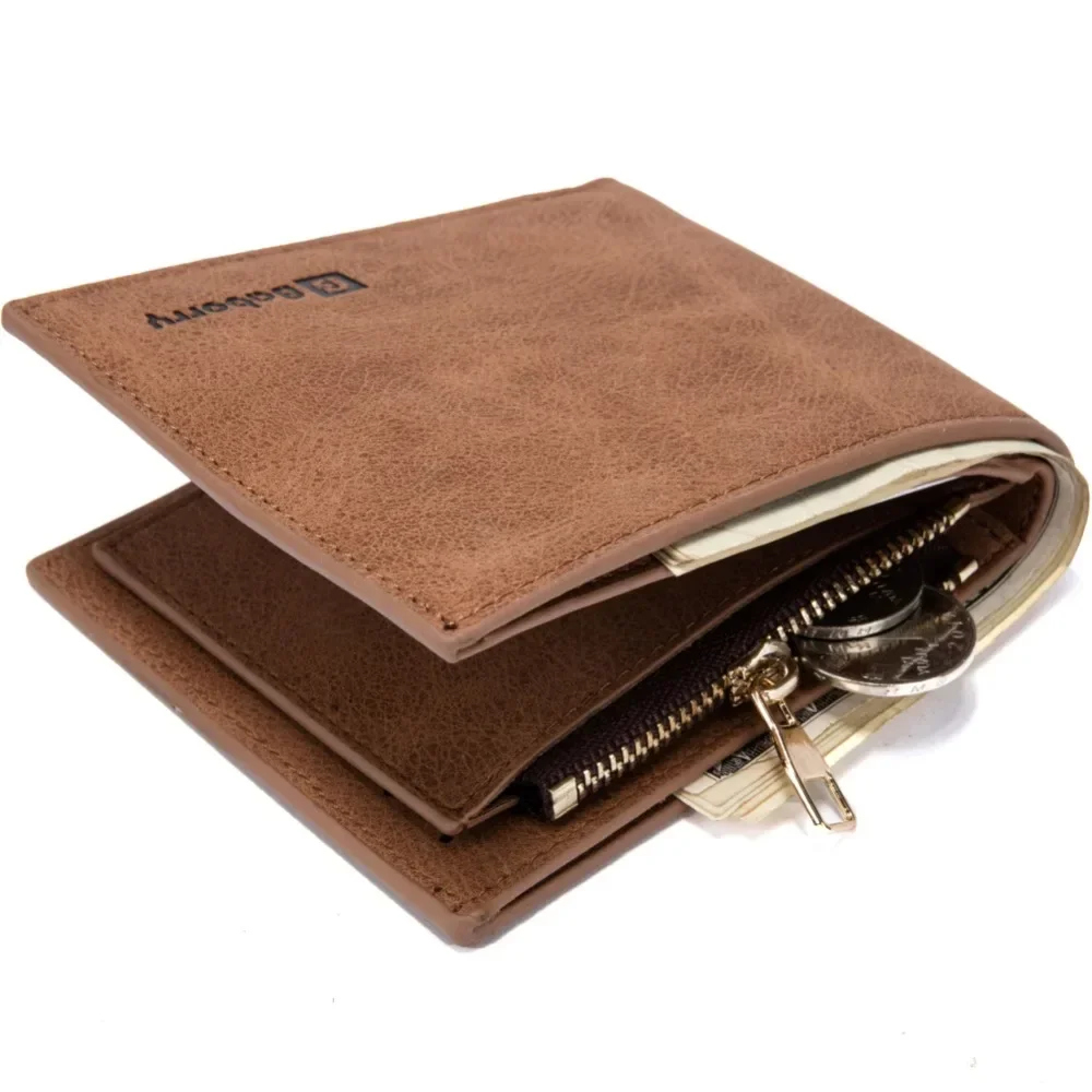 Coin Purse Fashion Men Wallets with Checkbook Holder Purse Clutch Slim Wallet Men Purses with Coin Zipper Bag Gife 2023