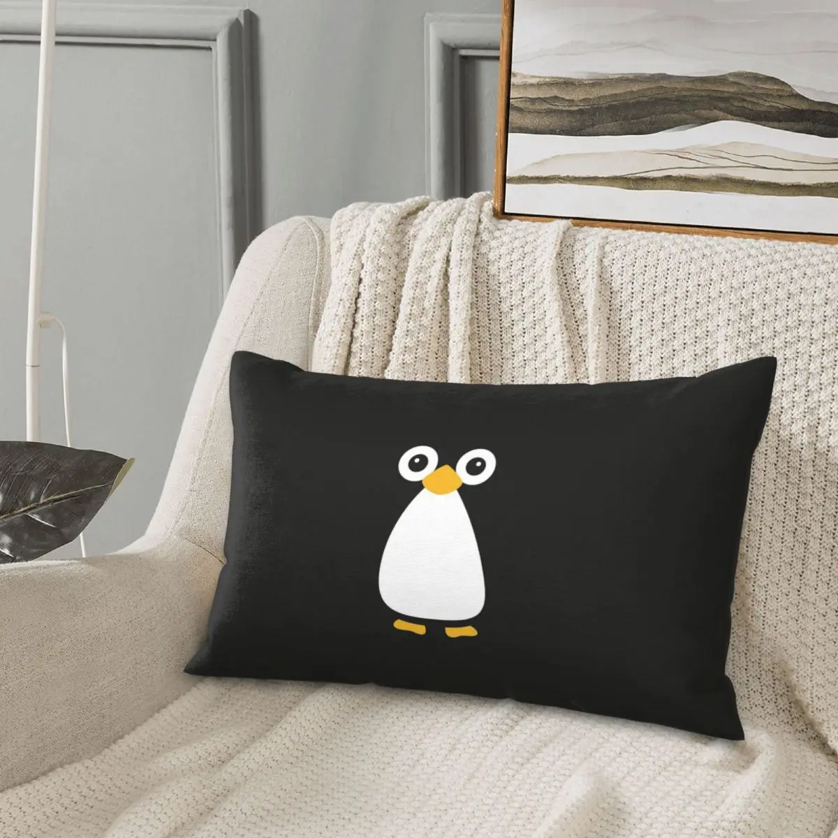 Cute Vector Penguin Rectangle Pillowcase Cushion Cover Decor Bedroom Bed Home Comfort Throw Pillow