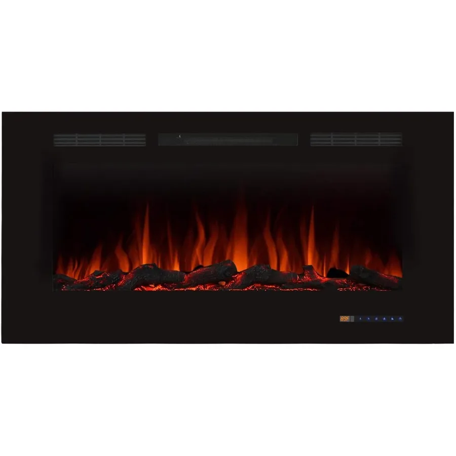 

Electric Fireplace 42 Inches Recessed Fireplace for Living Room with Remote Control Touch Screen Operation Dual Heat Settings 1