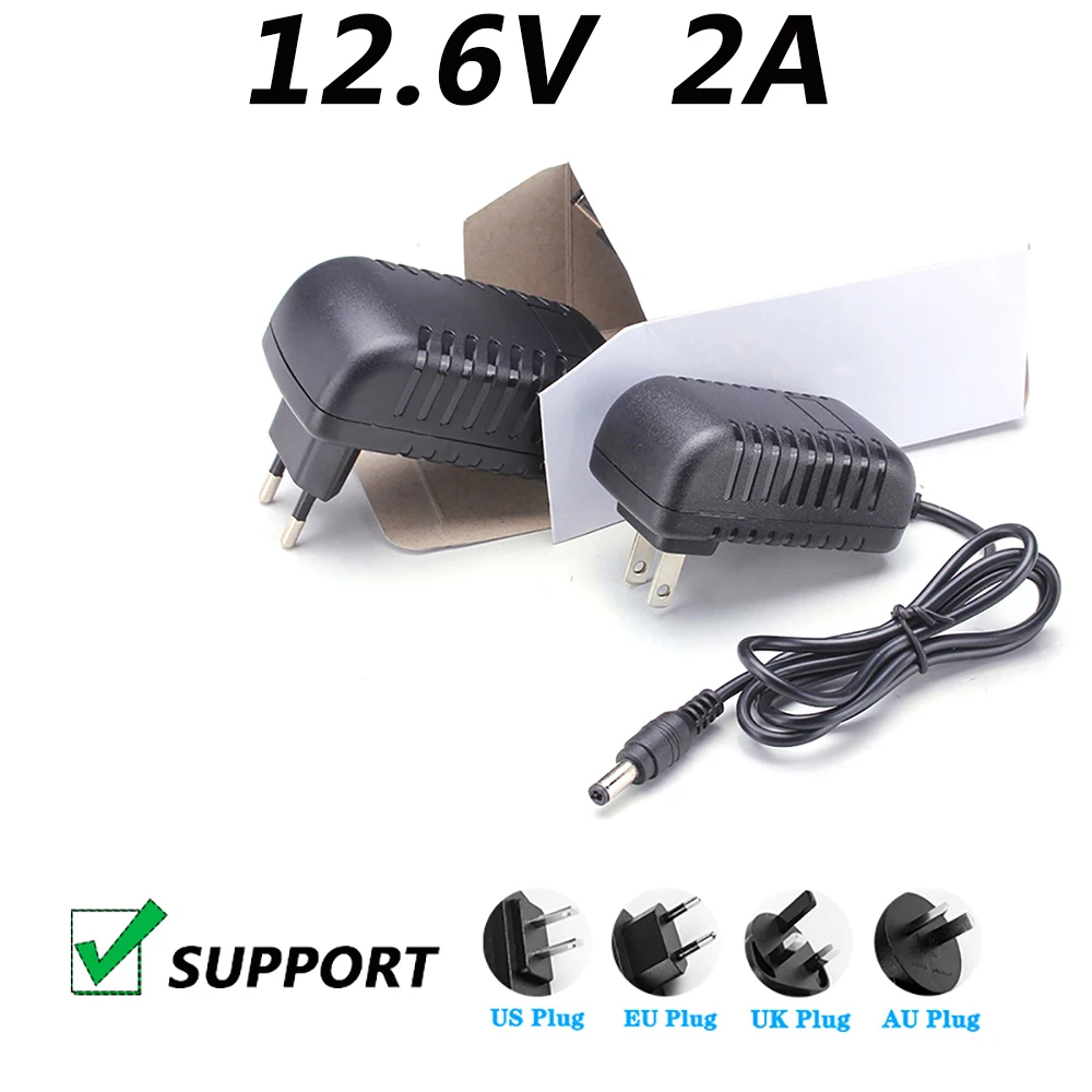 12.6V 2A Electric Tool Charger 12.6V 2000MA Intelligent Lithium Battery Charger DC L-type Orifice 3.5*1.35MM