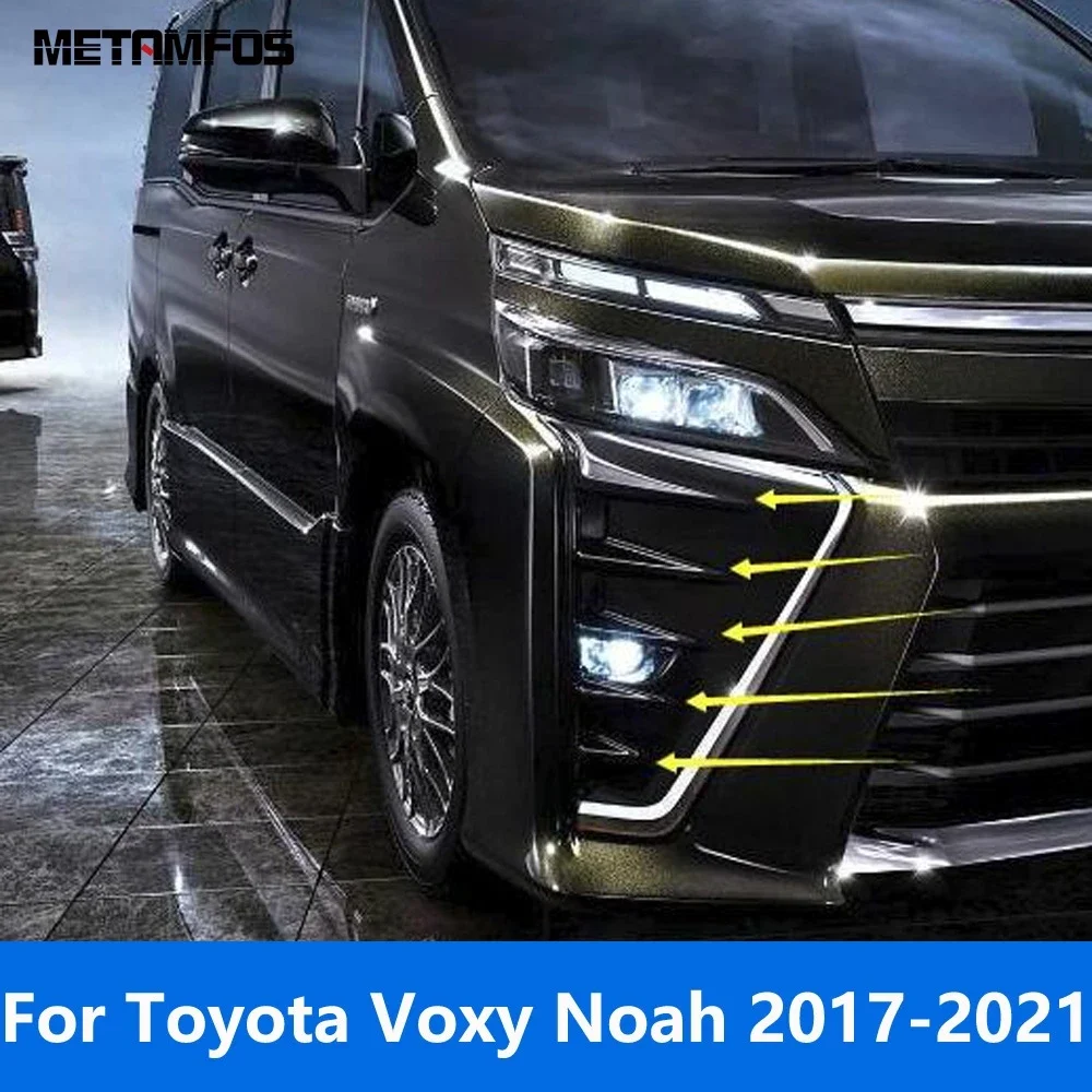 Exterior Accessories For Toyota Voxy Noah 2017 2018 2019 2020 2021 Chrome Front Fog Light Lamp Grille Trim Foglight Molding Trim