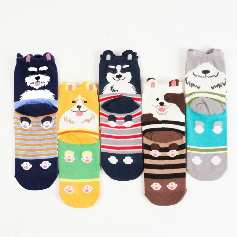 

J15U женские повседневные хлопковые носки с милыми животными и собаками, подарки для женщин