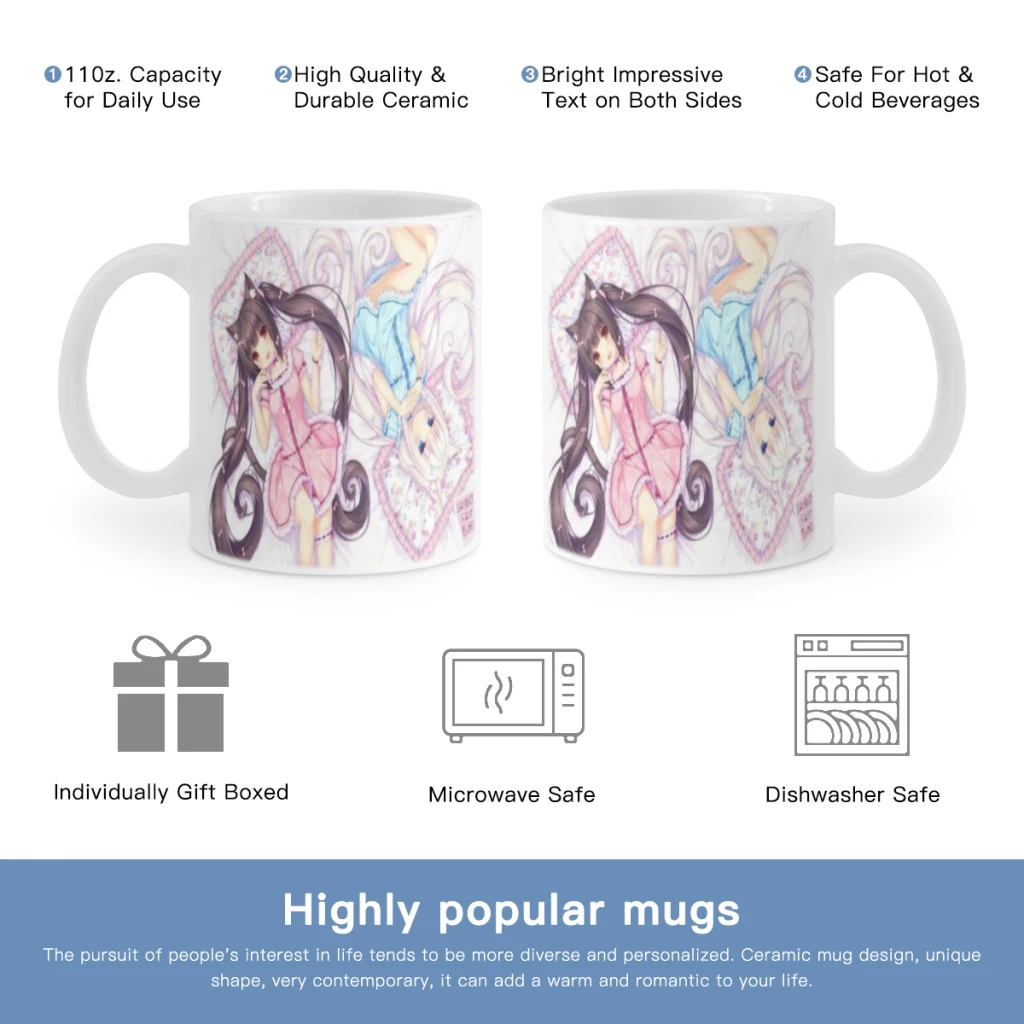 

Nice NEKOPARA Anime Free shipping Ceramic Mug Cute Coffee Tea Milk Stave Mugs And Cups with Handle Novelty Gifts