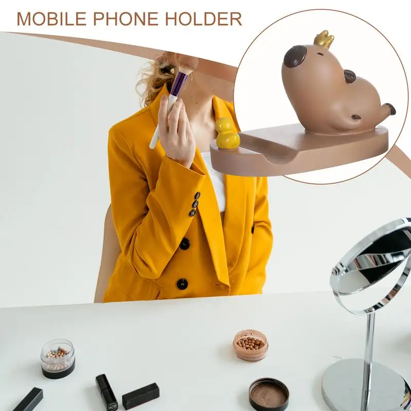 Милый держатель для телефона с капибарой, фигурка капибары, подставка для планшета, держатель для телефона, многофункциональный ручной настольный орнамент, украшение для