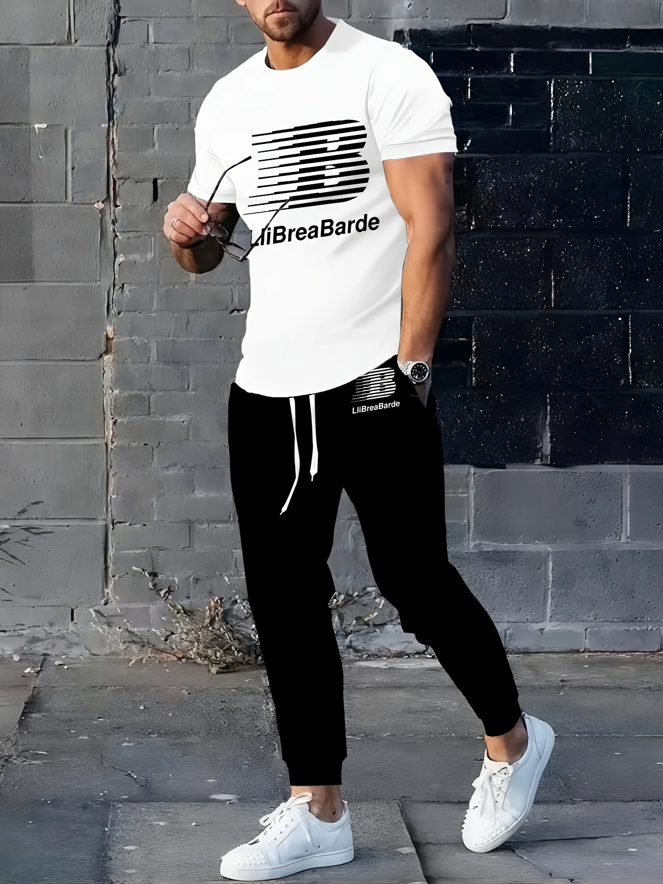 

The new men's set for summer 2025 is a casual and fashionable 3D printed lightweight and breathable sportswear