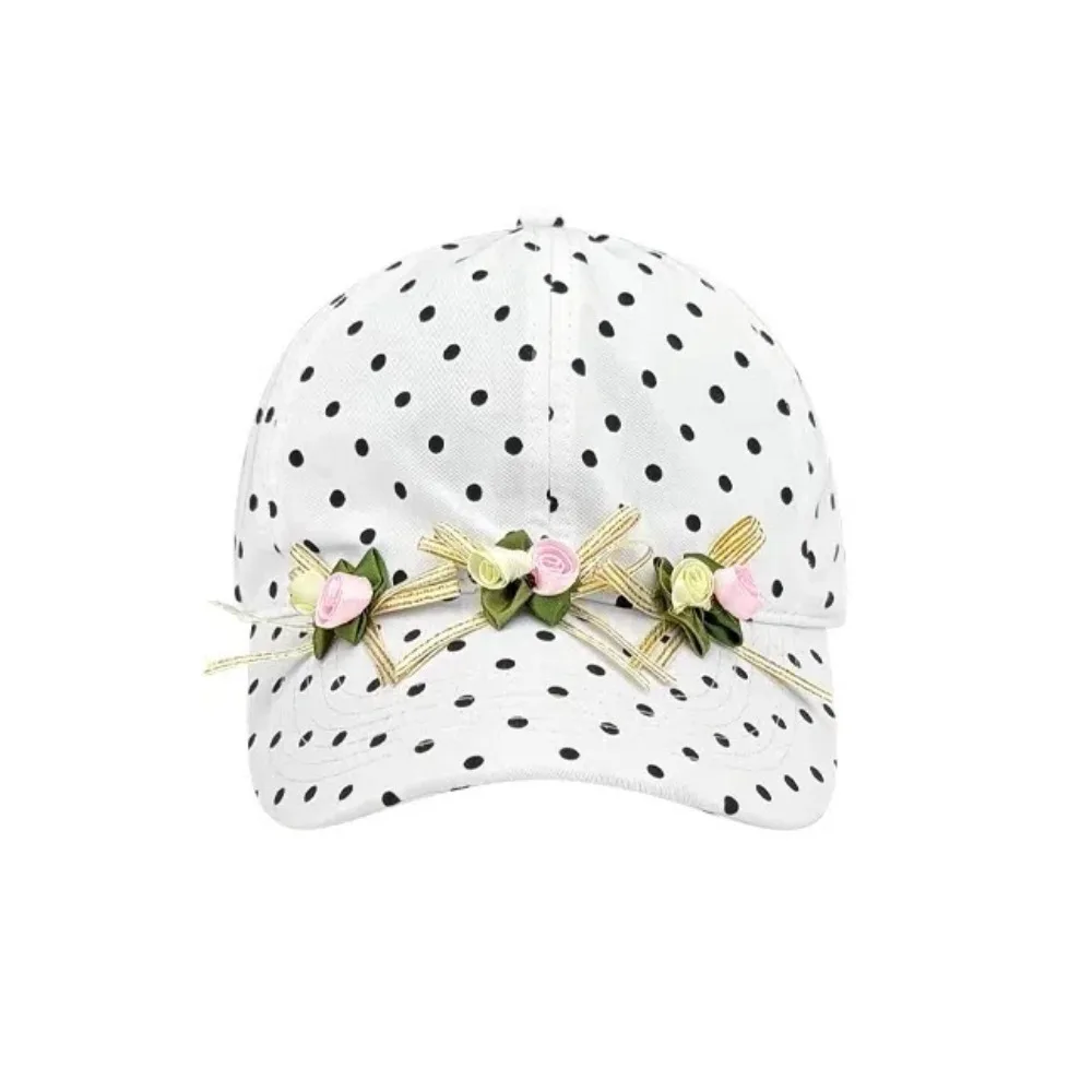 Korean Polka Dot Printing Bow Baseball Caps Thin Sun Protection Sun Hat Adjustable Sweet Bow Snapback Hat Summer