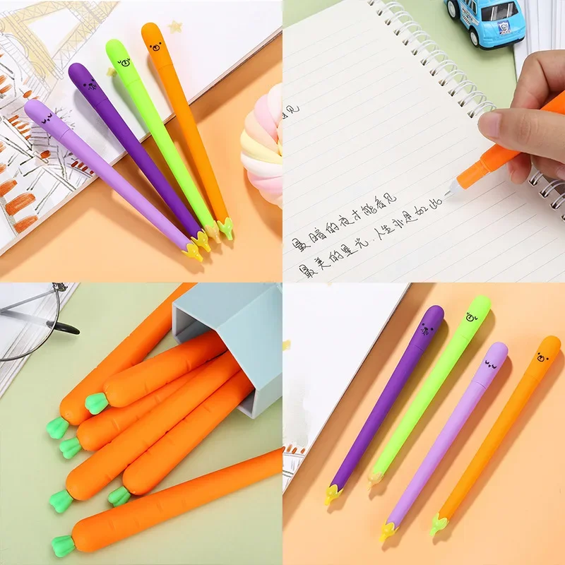 36Pcs Wholesale Korean cute cartoon simulation vegetable gender-neutral pen, creative radish pen student stationery